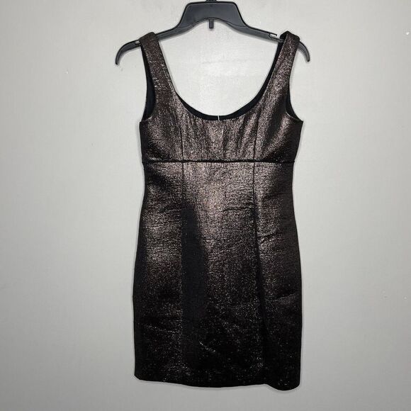 TRINA TURK Dress Womens 2 Bronze Metallic Sleeveless Mini NEW Sheath - Picture 3 of 9